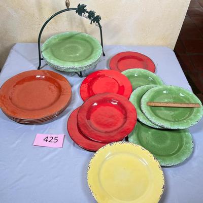 Melmac Plates & carrier