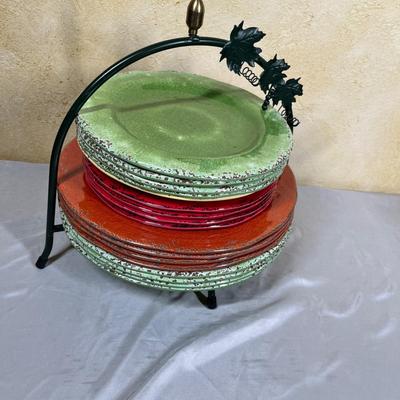 Melmac Plates & carrier