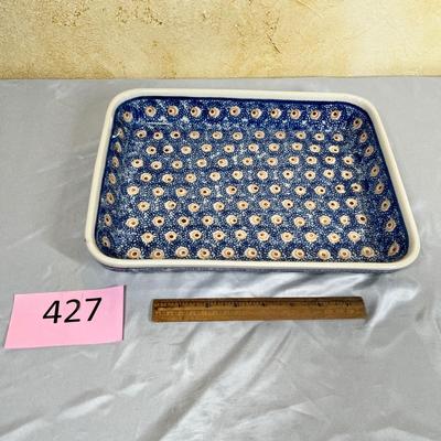 Polish pottery rectangle baker