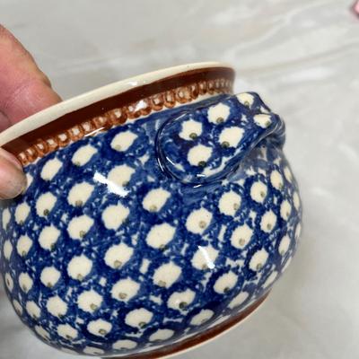 Polish pottery soup cups