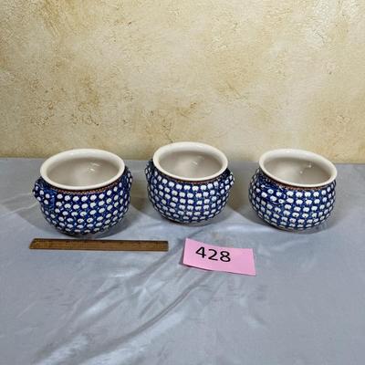 Polish pottery soup cups
