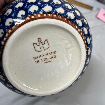 Polish pottery soup cups