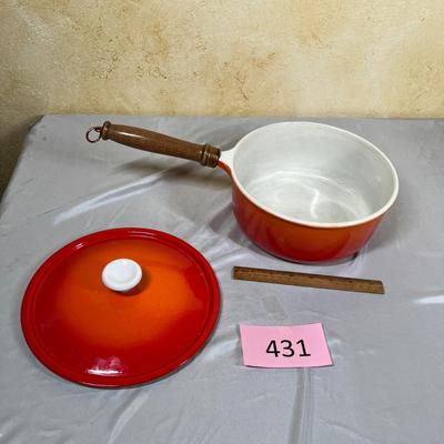 Belgium Cast Iron Red Ombre deep skillet
