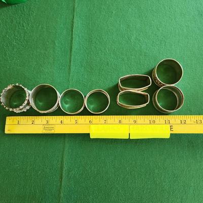Lot of 8 Sterling Silver napkin Rings Holders 120 Grams