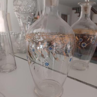 gold trimmed decanter