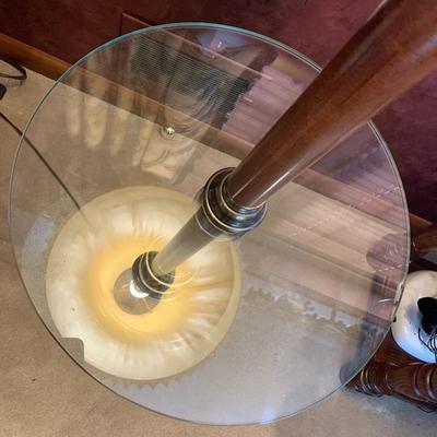 Floor lamp with built in glass table combination,