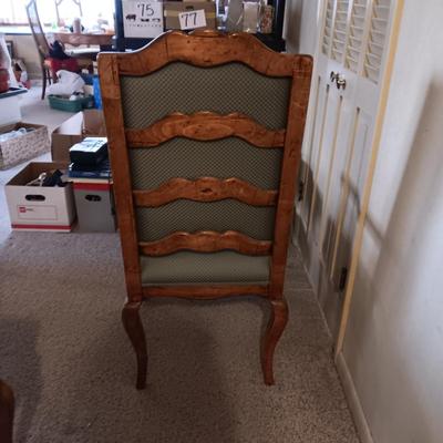 2 TIER SIDE TABLE AND A LADDER BACK ARM CHAIR
