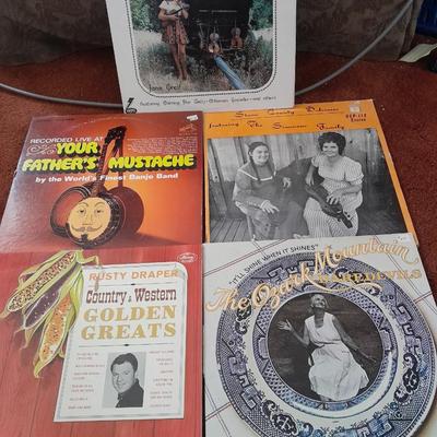 LP Albums - fiddle - Your fathers Mustache - Banjo - Country western and more - 5 total Albums
