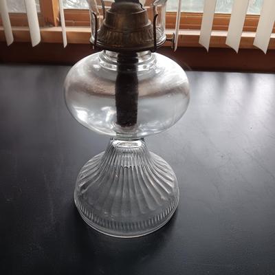 VINTAGE GLASS OIL LAMP