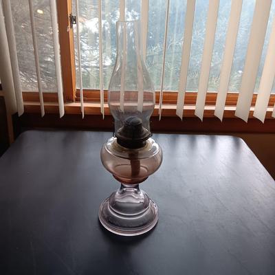 VINTAGE GLASS OIL LAMP (2)