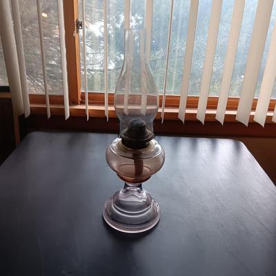 VINTAGE GLASS OIL LAMP (2)