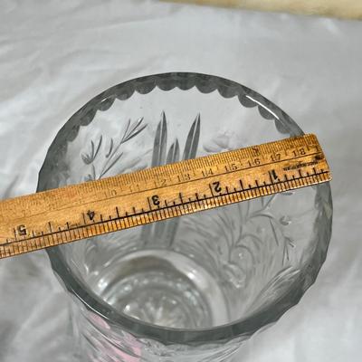 Etched crystal vase