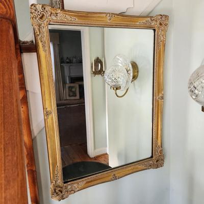 Vintage Gold Framed Mirror 22x27