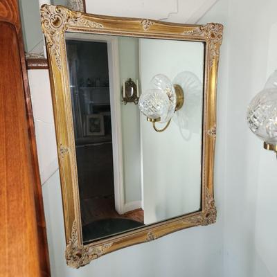 Vintage Gold Framed Mirror 22x27