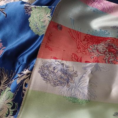 blue kimono silk fabric