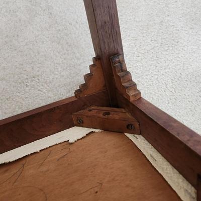Vintage Upholstered Wood Stool Bench