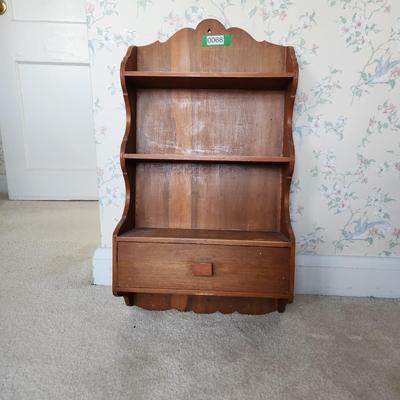Solid Wood Hanging Shelf w Drawer