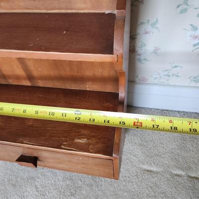 Solid Wood Hanging Shelf w Drawer