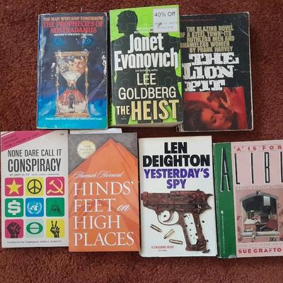 Variety of softback books -