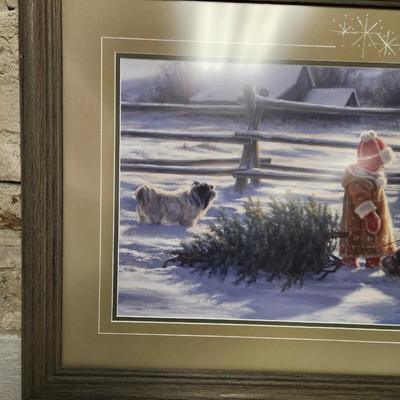 Large winter framed art