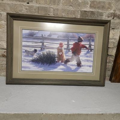 Large winter framed art