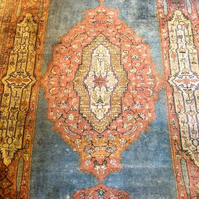 Vegetable Dye Antique Kerman Large Persian Rug Handmade Wool Carpet