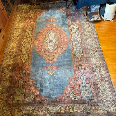 Vegetable Dye Antique Kerman Large Persian Rug Handmade Wool Carpet