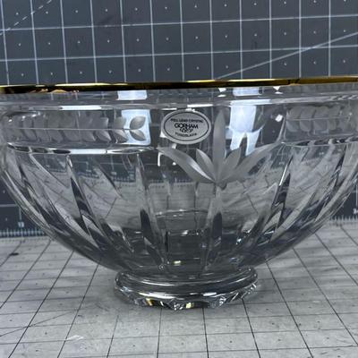 GORHAM Lead Crystal Gold Rimmed Bowl