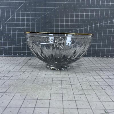 GORHAM Lead Crystal Gold Rimmed Bowl