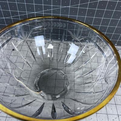 GORHAM Lead Crystal Gold Rimmed Bowl