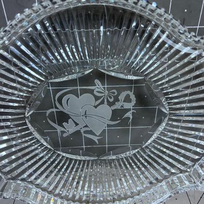 Lead Crystal Anniversary Dish, Etched!  