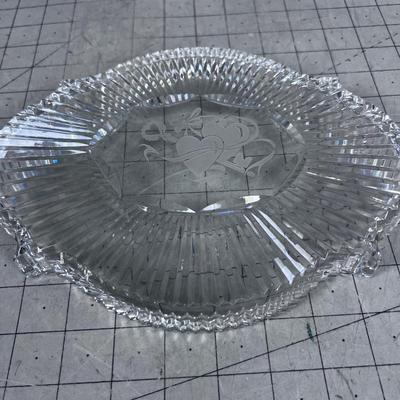 Lead Crystal Anniversary Dish, Etched!  