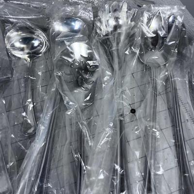 GIANT Reed & Barton Stainless Steel Full SERVING Utensil Set Arlington Pattern.