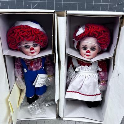 2 Marie Osmond Dolls Titled Twins, Look like Raggedy Ann & Andy