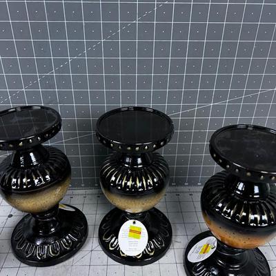 4 Metal Candle Sticks NEW 