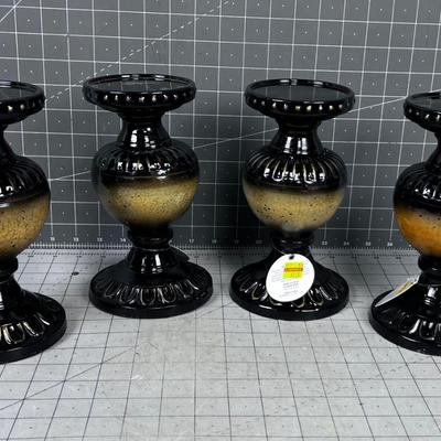 4 Metal Candle Sticks NEW 