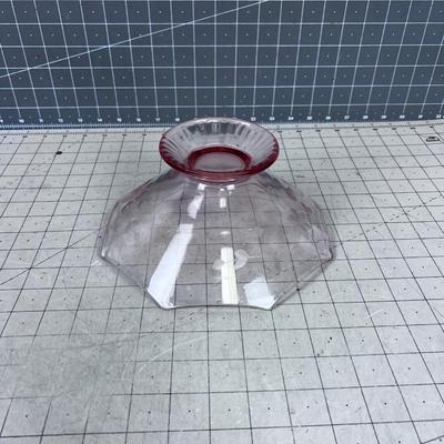 Etched Glass Center Piece Pink Depression 