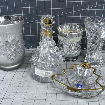 Glassy Items, Pretty! (5) Pieces