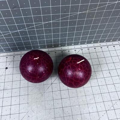 Decorative Scented Candles (2) Ball Red