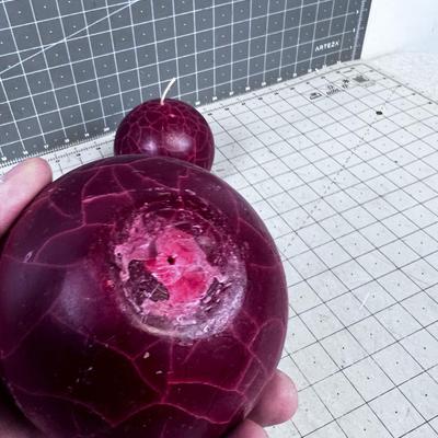 Decorative Scented Candles (2) Ball Red