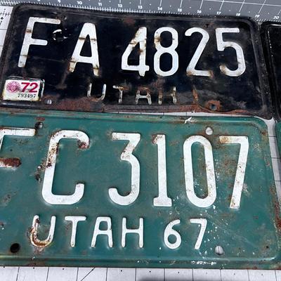 5 Vintage UTAH License Plates 