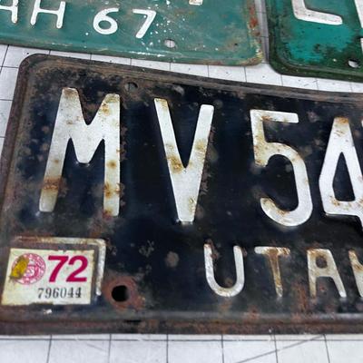 5 Vintage UTAH License Plates 