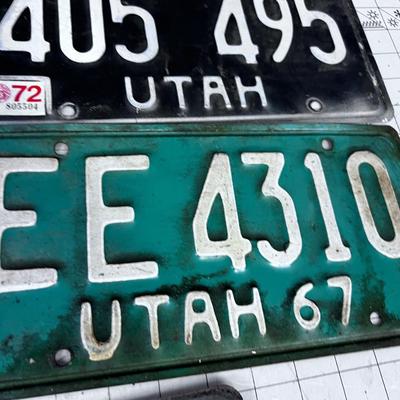 5 Vintage UTAH License Plates 