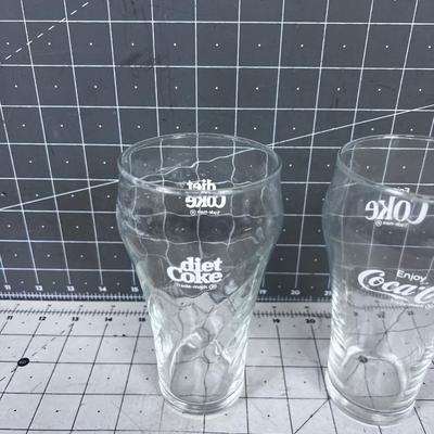 Soda Fountain Coke Glasses, Pair 