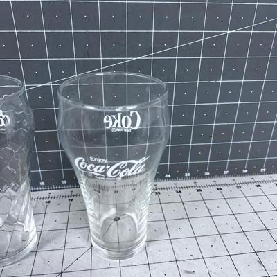 Soda Fountain Coke Glasses, Pair 