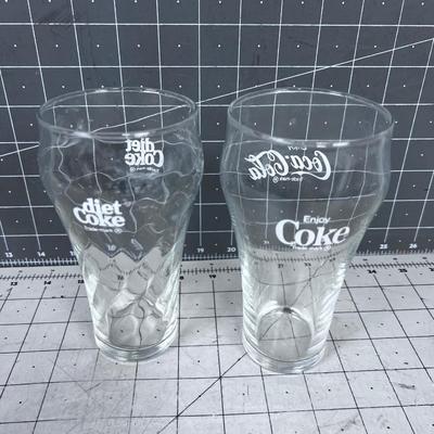 Soda Fountain Coke Glasses, Pair 