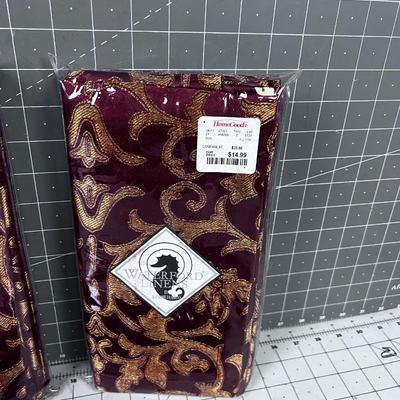 3 Packages of Red & Gold WATERFORD NAPKINS 12Total 