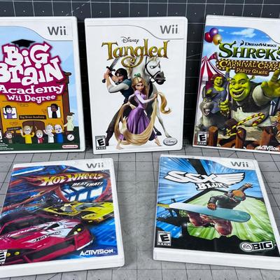 Wii  Games - Shrek, Hot Wheels,  (5) 