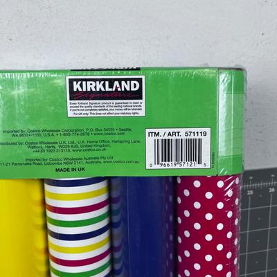 4 Rolls of NEW Gift Wrap DOUBLE SIZED! Kirkland Nice