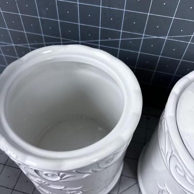 2 Small Canister Jars with Lids 